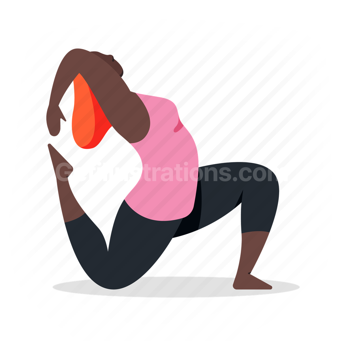 female, yoga, pose, stretch, fitness